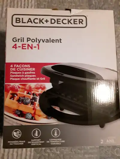Black + Decker Gril polyvalent 4-en-1, View more