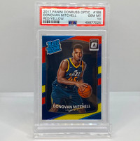 2017-18 Optic Donovan Mitchell Rated Rookie Red Yellow PSA 10