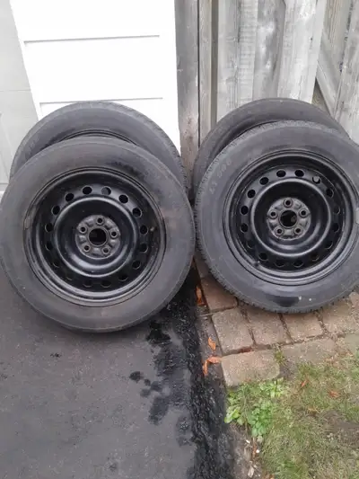 Used 15" winter rims -set of four - rims are off a 2013 Toyota Corolla -tires are not road worthy $6...