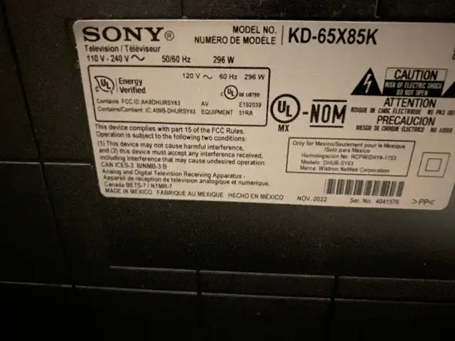 Sony 65 Inch LED TV KD-65X85K in TVs in City of Toronto - Image 2