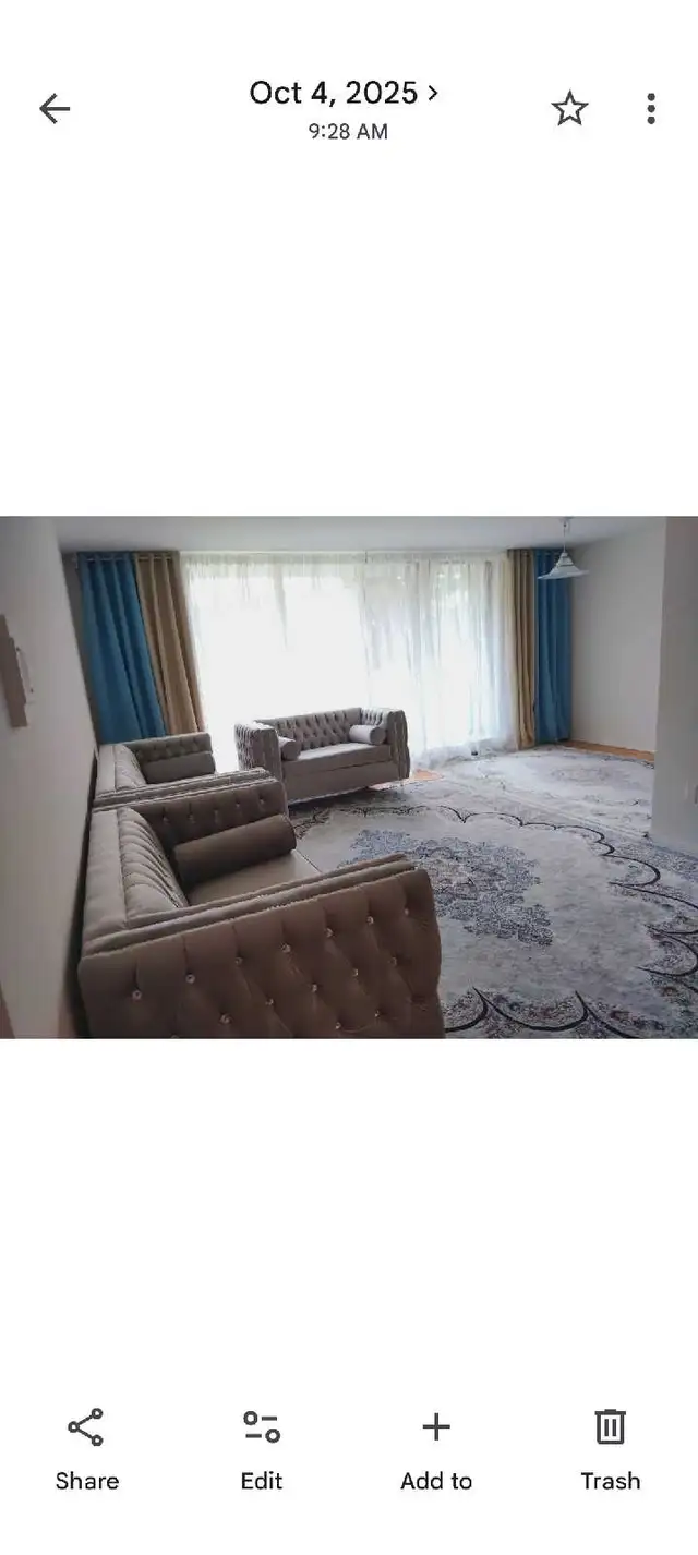 upholstered velvet sofa set Grey color in Couches & Futons in City of Toronto - Image 2