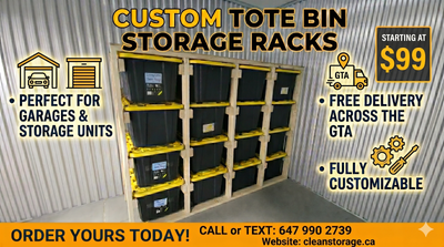 Custom Garage Tote Storage Racks – Free GTA Delivery, View more