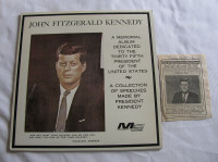 John F Kennedy Collection of Speeches Memorial Album LP Record +