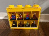 LEGO Display Case with 8 Authentic LEGO Superhero Minifigures