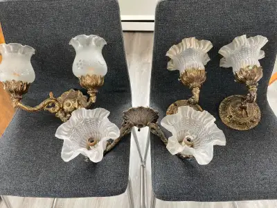 Vintage 60’s Brass Sconce Lights, View more