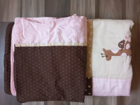 Lambs & Ivy 2PCs Crib Bedding Set for Baby Girls Used-Like NEW