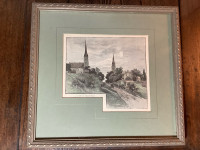 1882 Wood Engraving Print “A View In Belleville” by W. C. Adler 