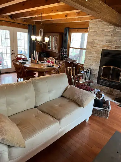 make it yours! one block to river seclued deck treed yatd perfect for sunning, large front deck to f...