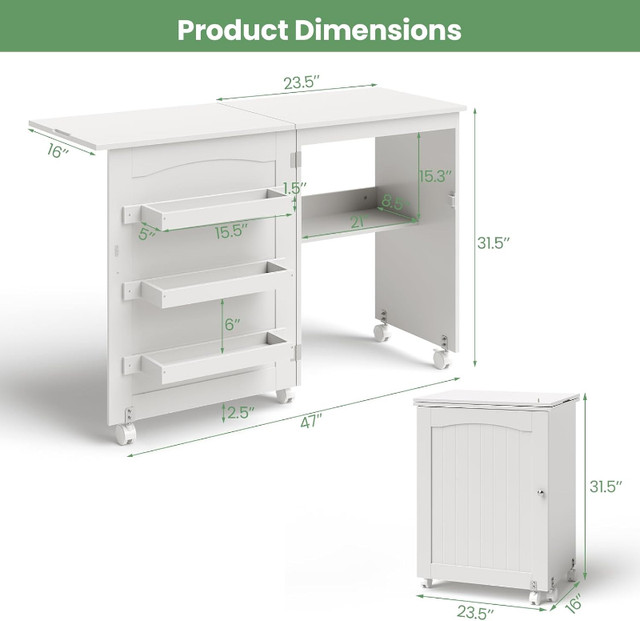 Multipurpose Craft Station Desk, Display Cabinet with Shelves St in Bookcases & Shelving Units in City of Toronto - Image 2