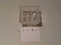 CRYSTAL CANDY FOOTED SQUARE DISH..245