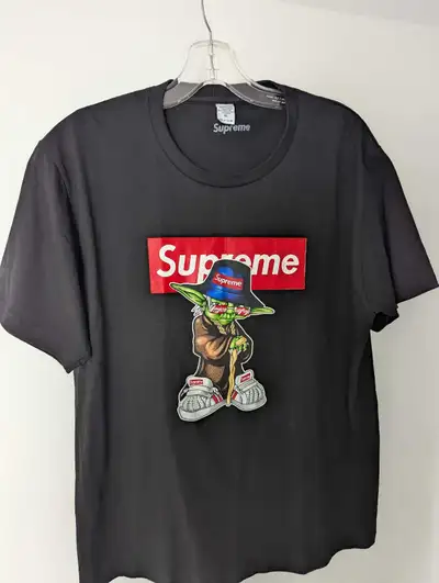 Brand new black T-shirt with a logo, View more