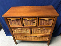 Living Large Wicker Chest Basket Storage Cabinet 33x16x32-1/2"
