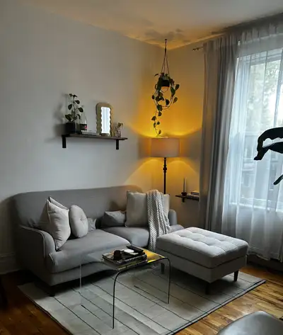 sofa mid-century gris, View more