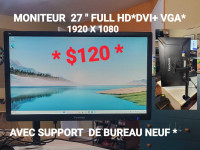 MONITEUR VIEWSONIC 27"- FULL HD+ SUPPORT DE BUREAU*NEUF