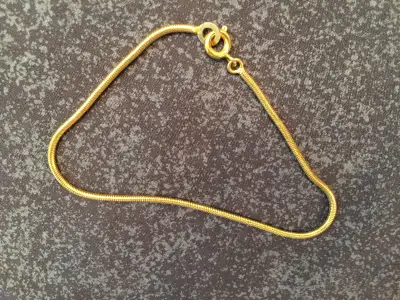 Yellow gold bracelet 14K .7 inches. .3.5 grams. .........., View more
