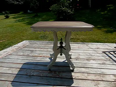 Antique Solid Wood Table Wheat Design Has Wheels, View more
