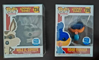 FUNKO EXCLUSIVES... WILE E COYOTE & ROAD RUNNER... MINT COND.