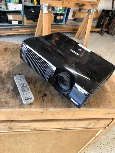 12ft x 9 ft projection screen w projector, View more