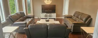 Real leather sofa set, View more