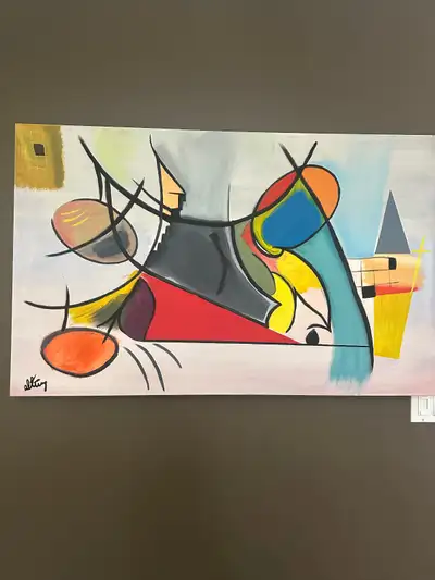 Modern abstract acrylic painting, View more