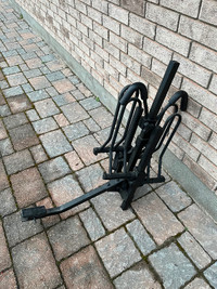 Black bike rack with 2 bike capacity