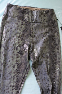Highrise Snakeskin workout leggings, made NYC, new with tags
