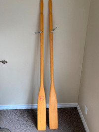 Traditional Flat Blade Wooden Oars 6ft Like New