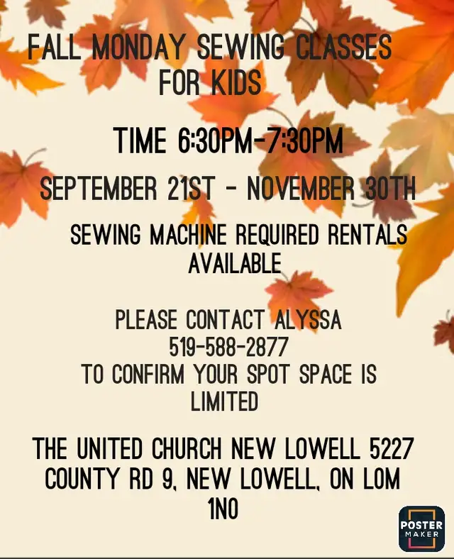 weekly sewing classes 545697175542835204