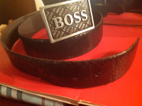 Hugo Boss Snakeskin Leather Belt Made In Tunisia Mens