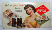 1950's Vintage Coca Cola Double Sided Advertising Cardboard Coke