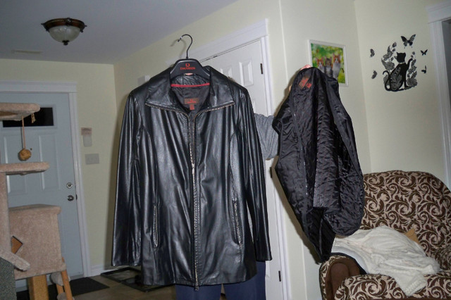 Brand New Danier Black Leather Jacket - Size M in Men's in Annapolis Valley
