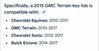 Bought for my 2015 GMC Terrain brand new not programmed or cut . My car was stolen and wrecked so no...