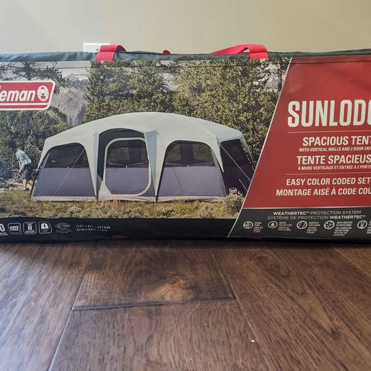 Coleman 10person Sunlodge Camping Tent, Windows and Room Divide