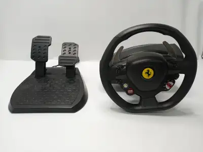 Thrustmaster Ferrari 458 RW Version 4 racing wheel bundle for Xbox 360. Perfect for racing game enth...