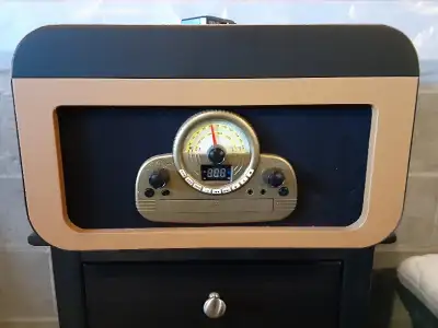 Vintage Style Record/CD Player, Radio & Bluetooth. CD player needs repair. Everything else works per...