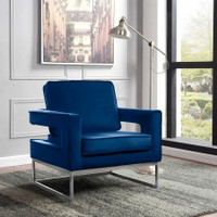 Velvet accent chair Blue, Grey, Black refined living 