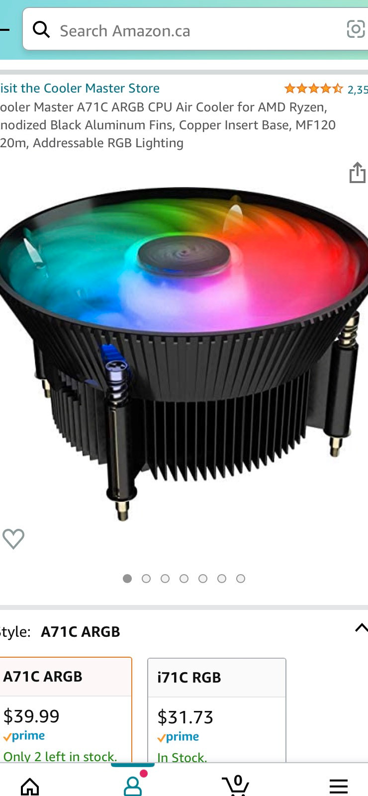 Cooler Master A71C ARGB CPU Air Cooler for AMD Ryzen System Components Winnipeg Kijiji