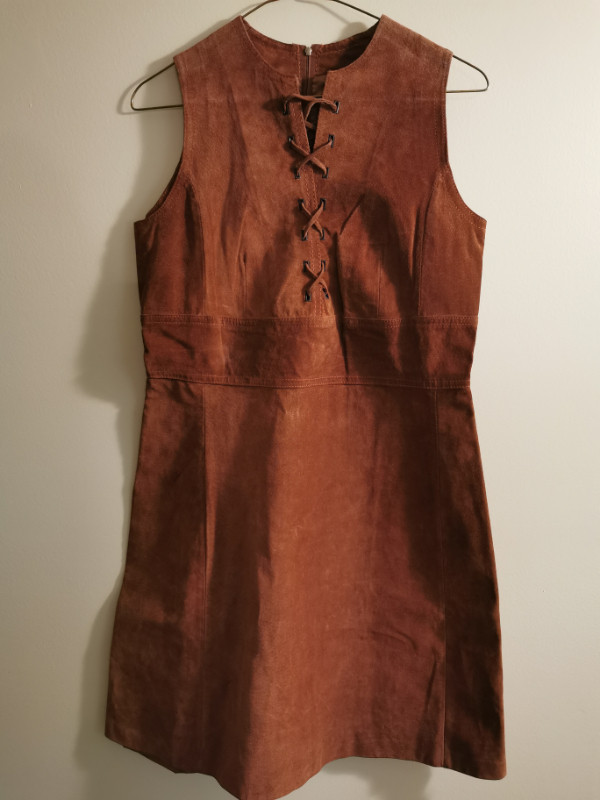 Ladies Brown Leather Suede Jumper in Women's - Dresses & Skirts in Regina