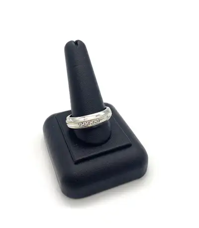 14K White Gold Men 5 Stones Diamond Engagement Ring $870