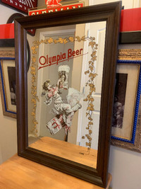 Vintage Olympia Pub Sized bar beer Mirror excellent condition