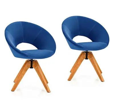 Brand New Set of 2 Swivel Accent Chair Modern Velvet Vanity Chai, View more