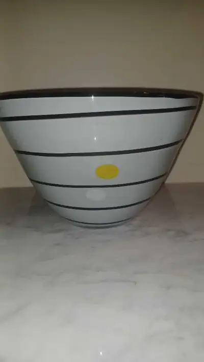 7"Tx10"Across AIDA Hand-blown Art Glass Thick Edged Bowl , View more