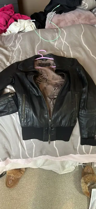 leather jacket , View more
