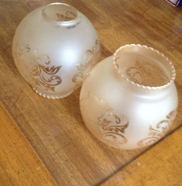 2  Matching Vintage Round  Glass Globe Lamp / Light  Shades in Indoor Lighting & Fans in Winnipeg - Image 4