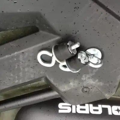 Tie down rings for Polaris sportsman rear rack. Fit Polaris lock and ride. Tested on Polaris Ranger...