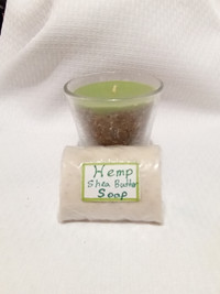 Hemp Shea Butter Soap & Hemp-Look Candle set *Sale!