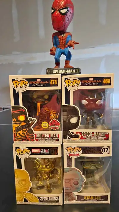 Marvel Funko Pop Lot — Spider-Man, Captain America, Stan Lee, View more