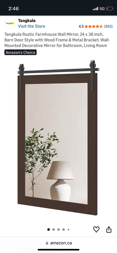 Walnut Barndoor Mirror , View more