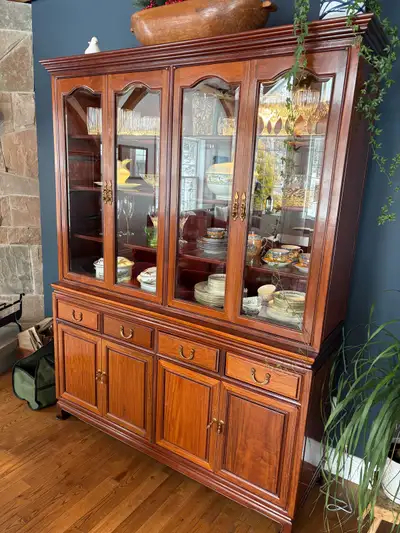 Custom Rosewood China Cabinet – Glass Shelve, View more