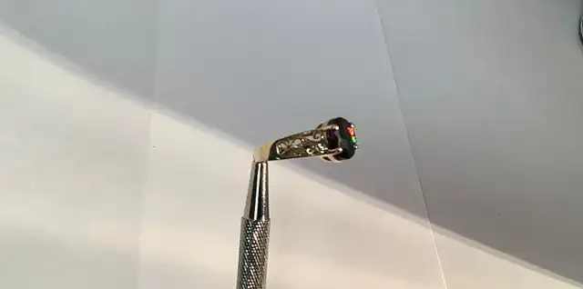 14k YELLOW GOLD CANADIAN AMMOLITE RING in Jewellery & Watches in Edmonton - Image 6